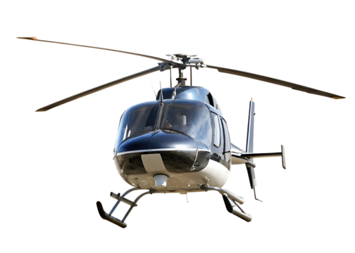 Black and white helicopter isolated on a white background png ai generated