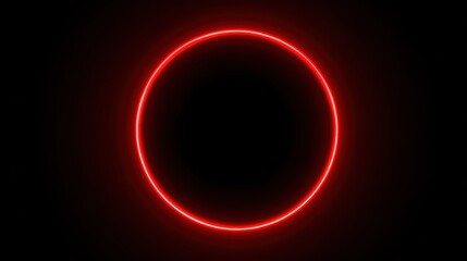 Red Neon Circle Light Abstract Background Design Element