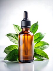 Bottle of essential oil with a dropper on top