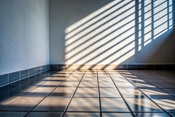 Room with a white wall and a tan floor