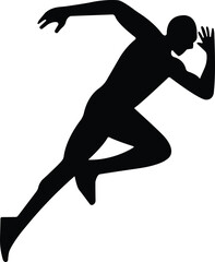 Running sport man icon in flat. isolated on transparent background