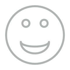 Happy Face Vector Line Grey Icon Design