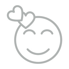 Romantic Face Vector Line Grey Icon Design