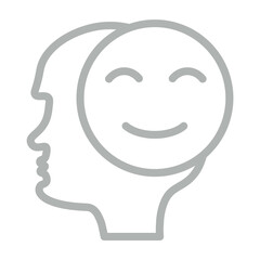 Good Thoughts Vector Line Grey Icon Design
