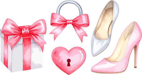 Fototapeta premium Holiday gift box with bow and ribbon