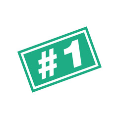 Obraz premium Number 1 Letter Rubber Stamp Vector Template