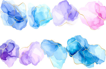 Fototapeta premium Colorful geometric vector set on white background