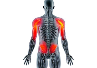 3D rendered Medical Illustration Anatomy - Inflamed. isolated on transparent or white background