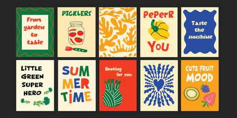 Fresh fruit graphics and celebratory people for restaurant and drink ads.

