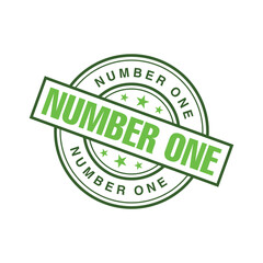 Number 1 Letter Rubber Stamp Vector Template