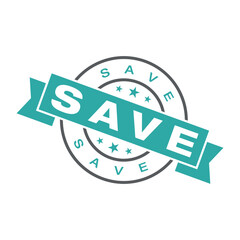 Save Letter Rubber Stamp Vector Template