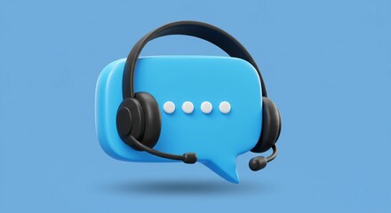 Modern communication graphic speech bubble headphones