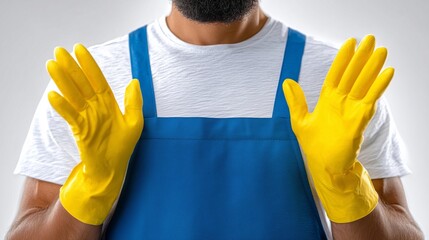 Person Wearing Yellow Protective Gloves