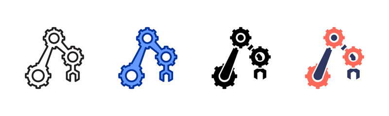 Machine icon sheet multiple style collection