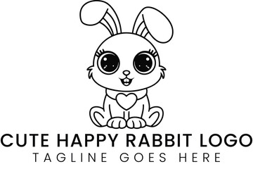 Adorable bunny illustration featuring cartoon rabbit for creative projects