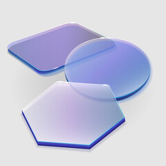 Realistic Glass UI Element with Glare and Glow