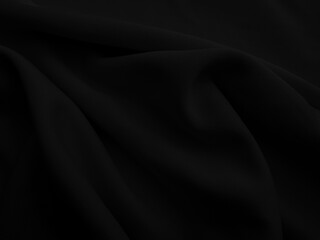 Black cloth blackground. Dark wavy fabtic
