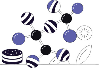 Vector candies shaped like molecules