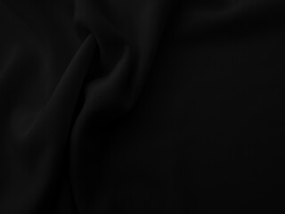 Black cloth blackground. Dark wavy fabtic