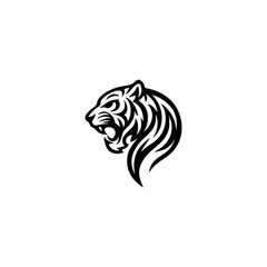 A collection of five high-quality black vector tiger illustrations in line art style. Featuring roaring tigers, sitting pose, and dynamic movement. Perfect for tattoo design, logos, mascot, decals, an