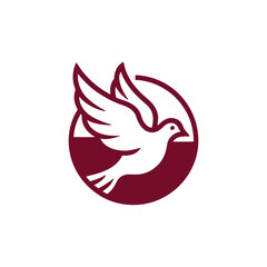 Unique dove bird logo Modern and minimalist vector and abstract logo