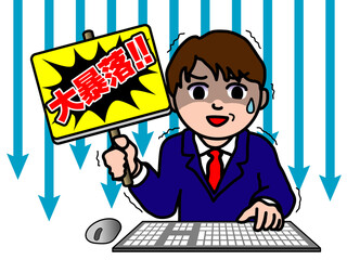 壱A：NISA投資で運用する資産が大暴落して驚く男性_CS3 2025_0611_002