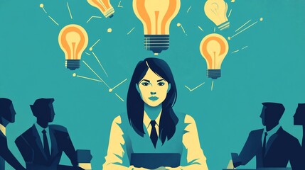 Creative Business Meeting: Ideas and Collaboration for Success Concept