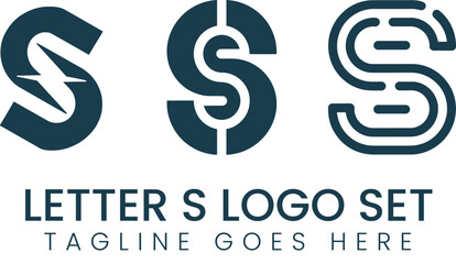 Obraz premium Three distinct stylized letter S logo designs for branding projects