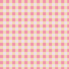 Pink and Beige Gingham Pattern Seamless Background