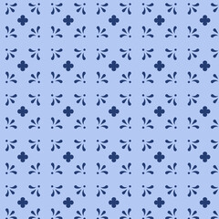 Repeating Floral Pattern in Blue