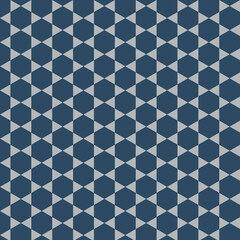 Geometric Hexagon Pattern in Blue and Gray