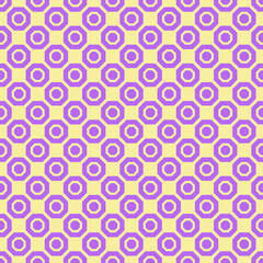 Geometric Octagon Pattern in Yellow and Purple