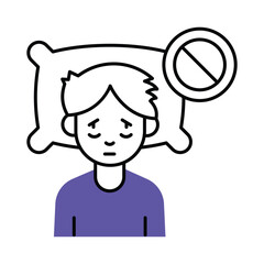 Sleep Difficulty Vector Filled outline illustration style icon. EPS 10 file
