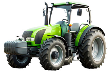 Obraz premium Modern green tractor isolated on a white background png ai generated