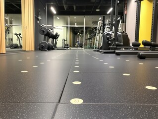 Fototapeta na wymiar Accessible Gym Interior with Tactile Floor Markers