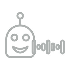 Voice Assistant Vector Line Grey Icon Design