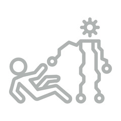 Digital Helper Vector Line Grey Icon Design
