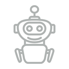 Virtual Agent Vector Line Grey Icon Design