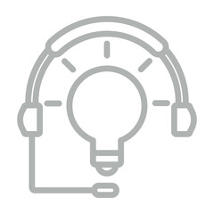 Intelligent Assistant Vector Line Grey Icon Design