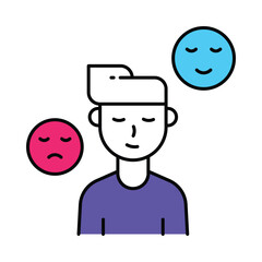 Mood swings Vector Filled outline illustration style icon. EPS 10 file