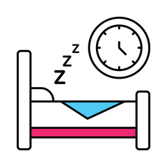 Obraz premium Short Term Sleep Vector Filled outline illustration style icon. EPS 10 file