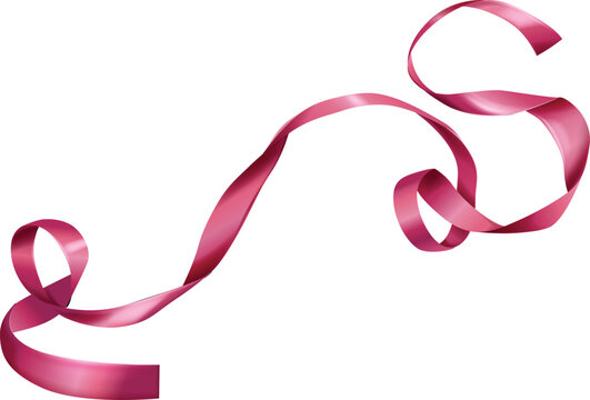 Elegant Ribbon: A solitary, flowing ribbon in a lovely rose hue, its graceful curves and gentle folds evoking feelings of refinement and celebration.