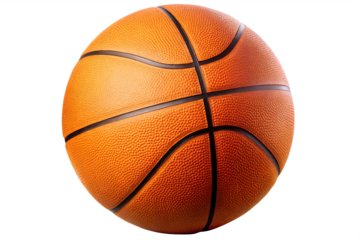 Classic orange basketball isolated on a white background png ai generated