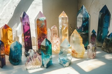 Vibrant Collection of Polished Crystal Points and Clusters