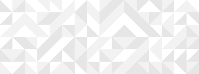 White seamless background of triangles in modern style, flat vector illustration. Cover of gray geometric shapes in retro texture for web design or postcard.