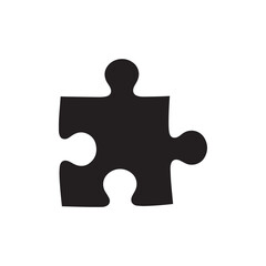 Silhouette jigsaw puzzle piece vector illustration on white background. 