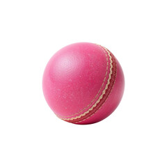 Pink cricket ball on white background  