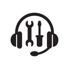 headset headphone icon. customer service icon. help and support symbol. icon symbol compatible for technical support, service hotline, information center. vector illustration.