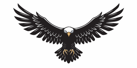 Obraz premium Bold Vector Illustration of a Flying Eagle