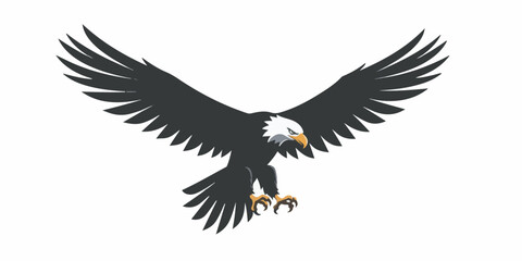 Obraz premium A powerful vector illustration of an eagle in mid-flight with wings fully spread